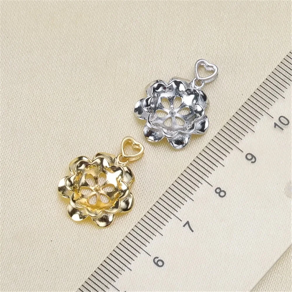 

925 Silver Half Hole Eye Pins Beads End Caps Top Drilled Pendant Bails Connector DIY Jewelry Accessories No Pearl No Chain P018