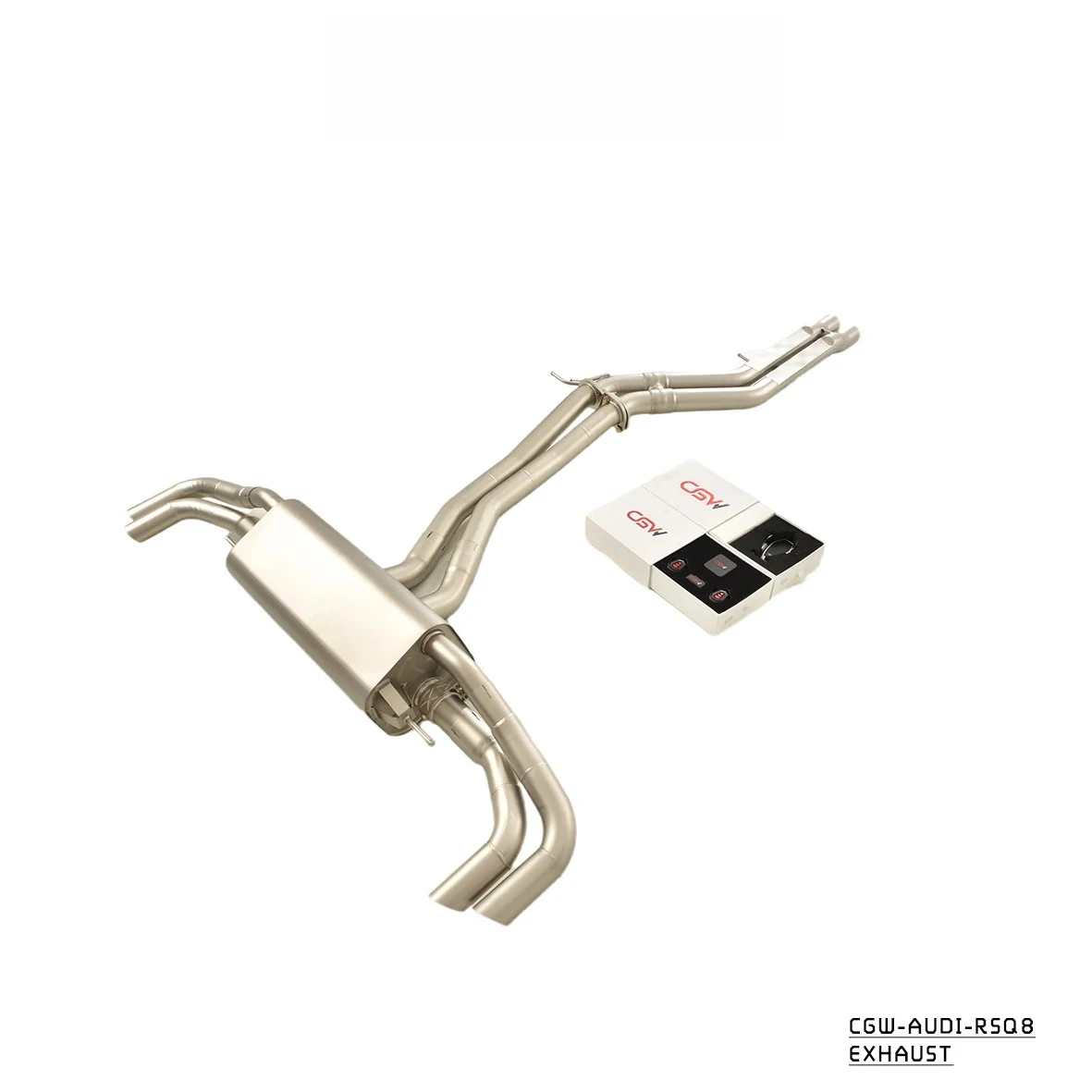 Automobile Electronic Valve Exhaust System Muffler Complete Set Pipes for RS Q8 Including Downpipe