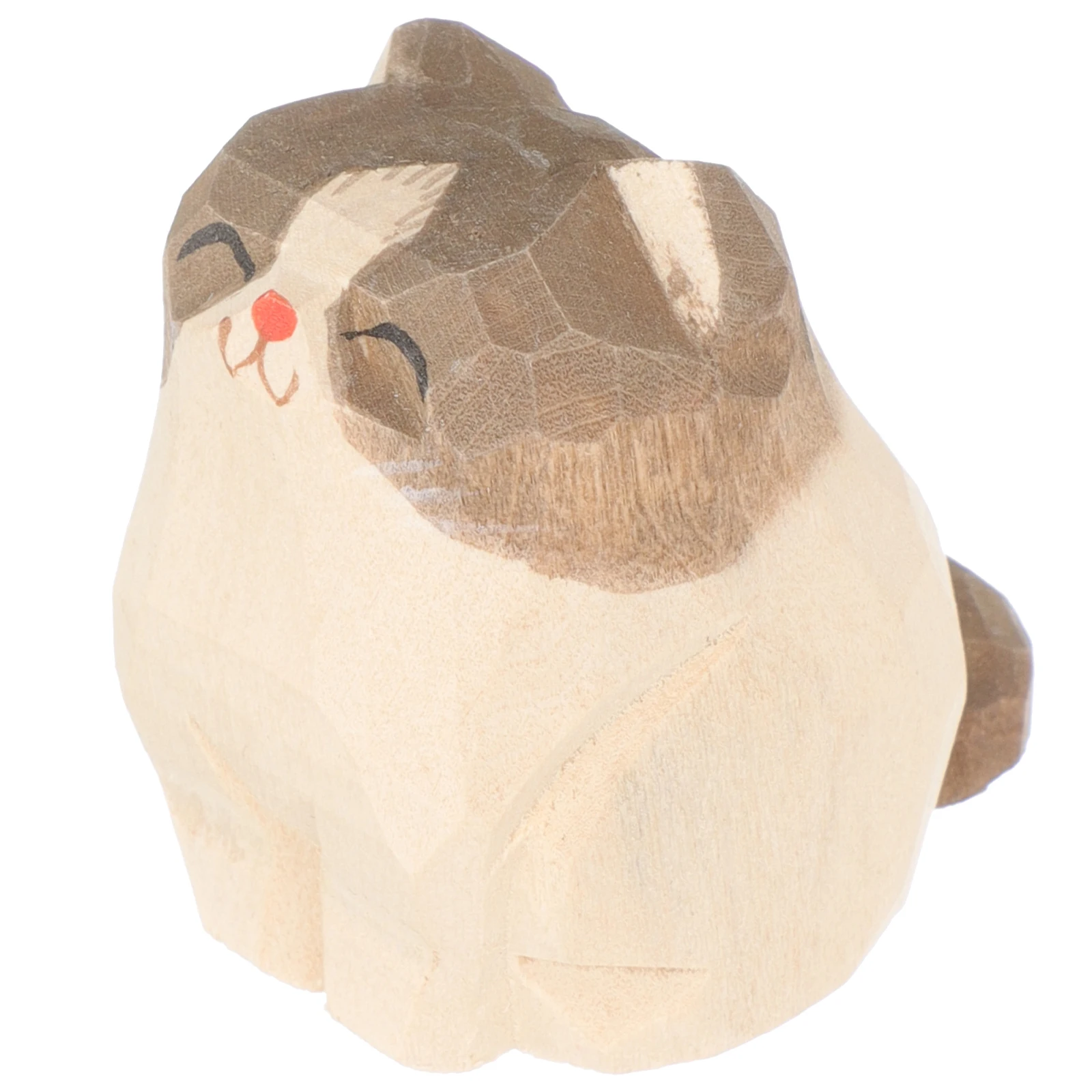 

Wood Carving Cat Ornaments Mini Kitten Figurines Smooth Rounded Small Size Lovely Charismatic Wooden Decorations Living Room