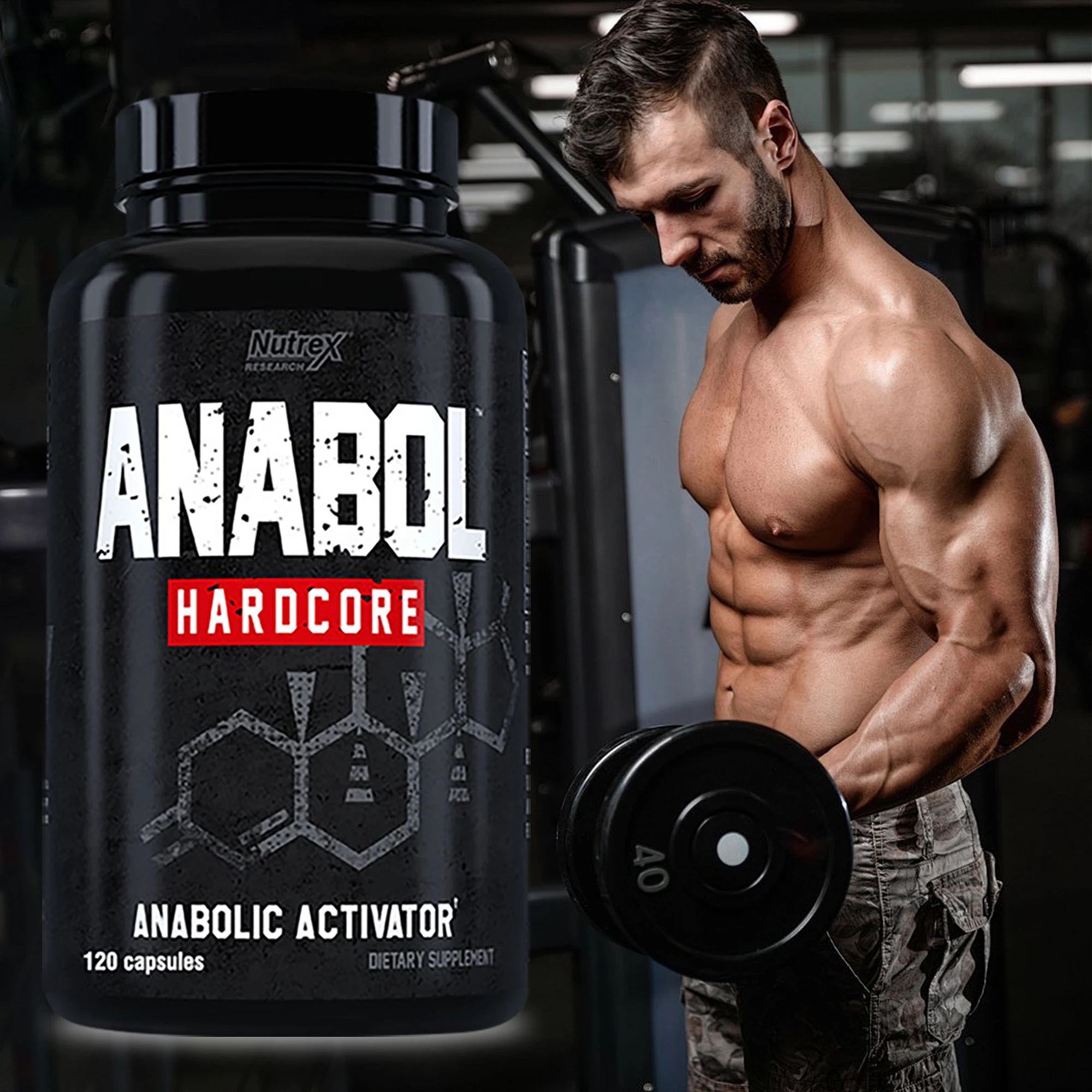 Anabol-Hardcore-Ergänzung – hilft bei der Aufbau einer schlanken, festen, hochwertigen Muskeln und fördert das Muskelwachstum – 120 Kapseln