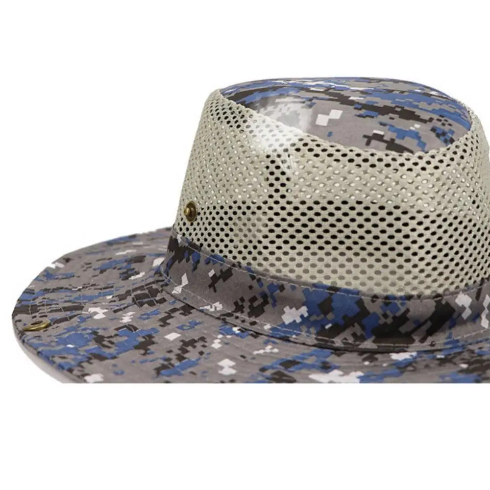 Outdoor Breathable Mesh Camouflage Bucket Hat Sun Fishing Hiking Cap Боевая шляпа