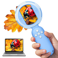 Kids Microscope with 100X Magnification Handheld Portable Digital Microscope for Children STEM Educational Toy with LED Light