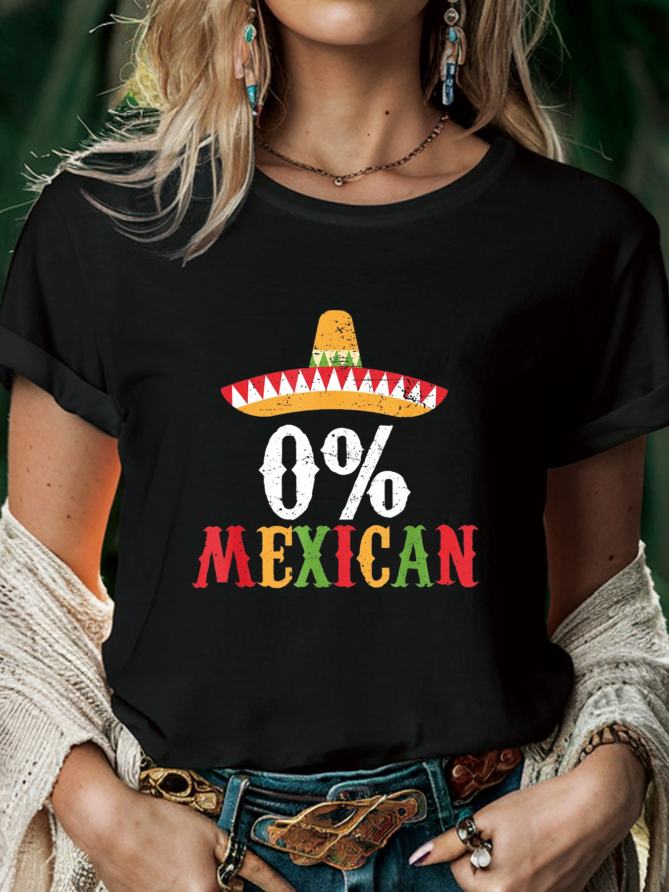 Sombrero Mexican Women T Shirt Summer Fashion Short Sleeved T-shirt Tee Tops Printed O-neck Casual T-shirt Women's Clothing