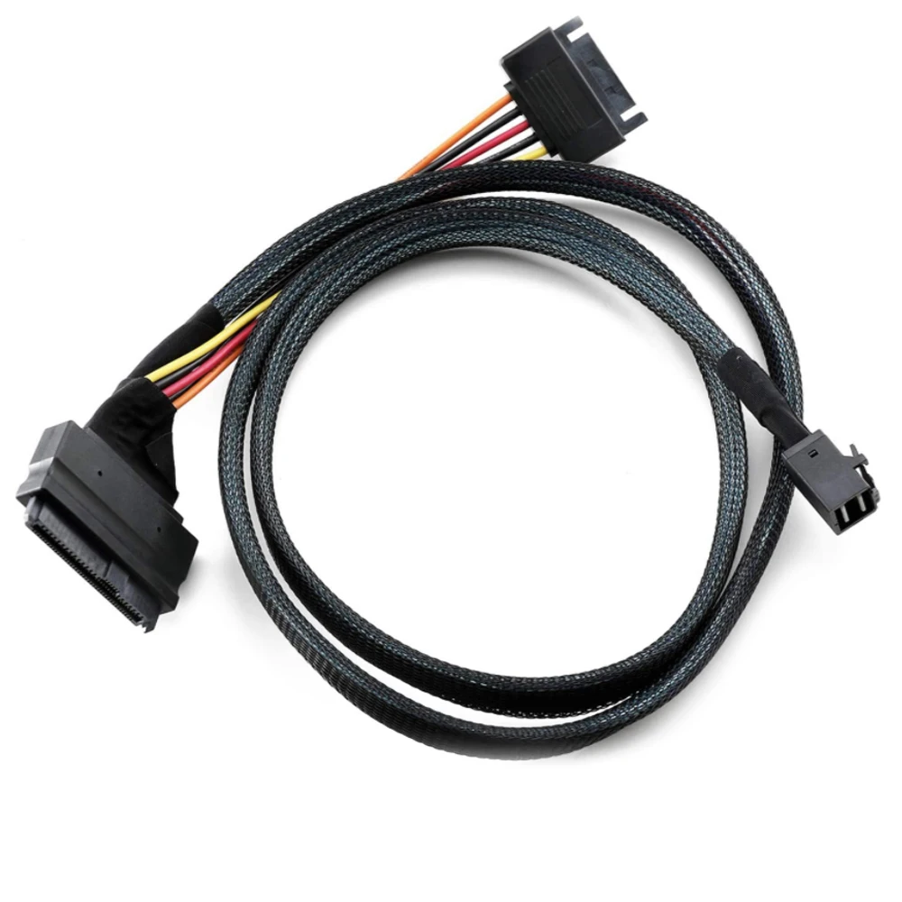 Wewnętrzny adapter PCIe 4.0 Mini SAS SFF-8643 na U.2 SFF-8639 SSD z 15-pinowym kablem zasilającym SATA (męski) — zdjęcie produktu 4