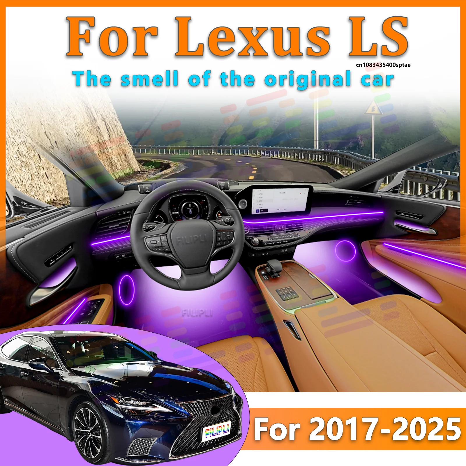 For Lexus LS 2017-2026 years Exclusive Car LED Interior Ambient Lighting Music Sync Welcome Mode APP Control In Car Atmosphere