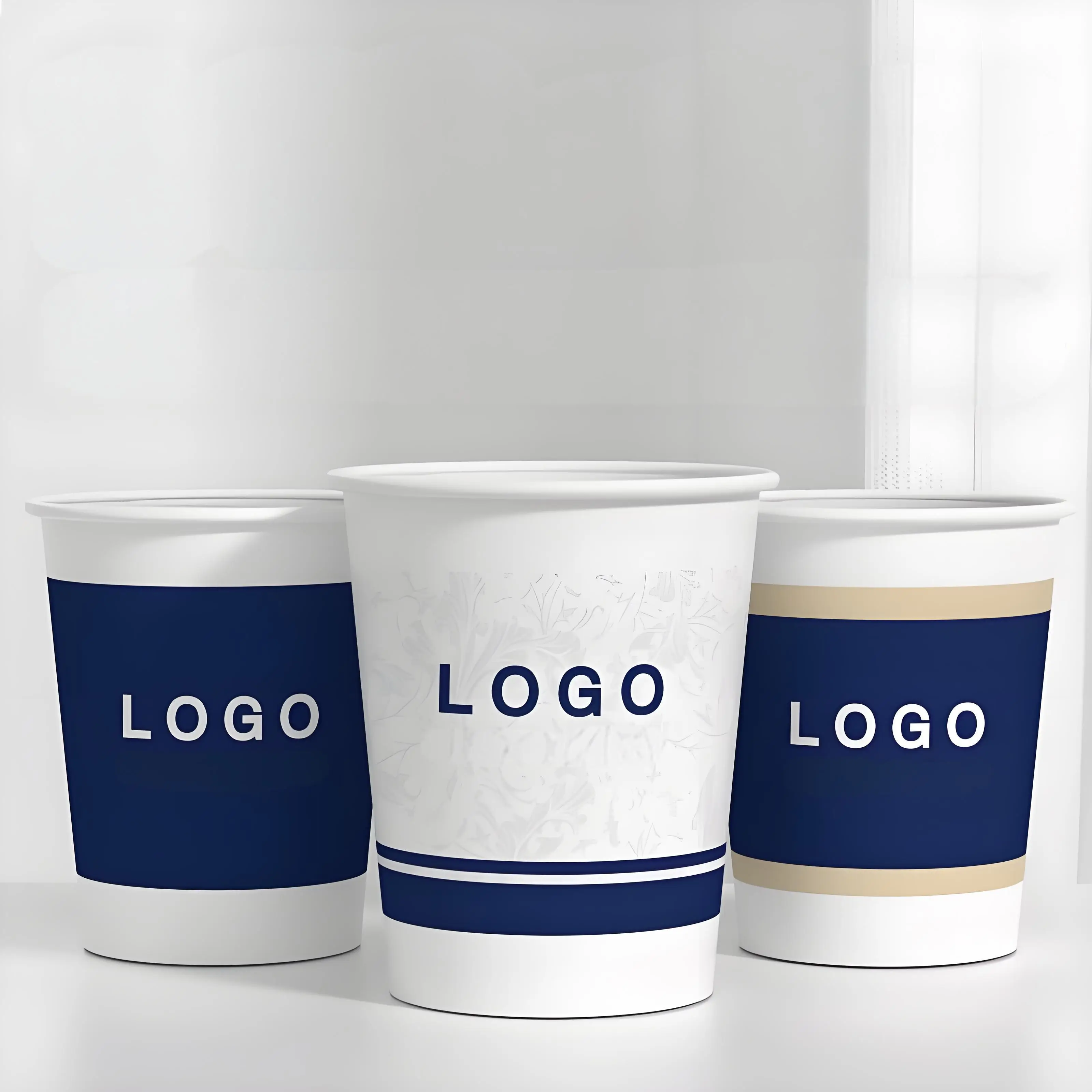 Wholesale 500pcs disposable paper cup with custom logo personalized paper cup suitable for party, Company Hospitality, coffee