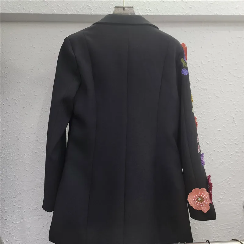 SuperAen European and American Style 2026 Spring and Autumn New Beading Embroidered Three-dimensional Flower Women's Coats