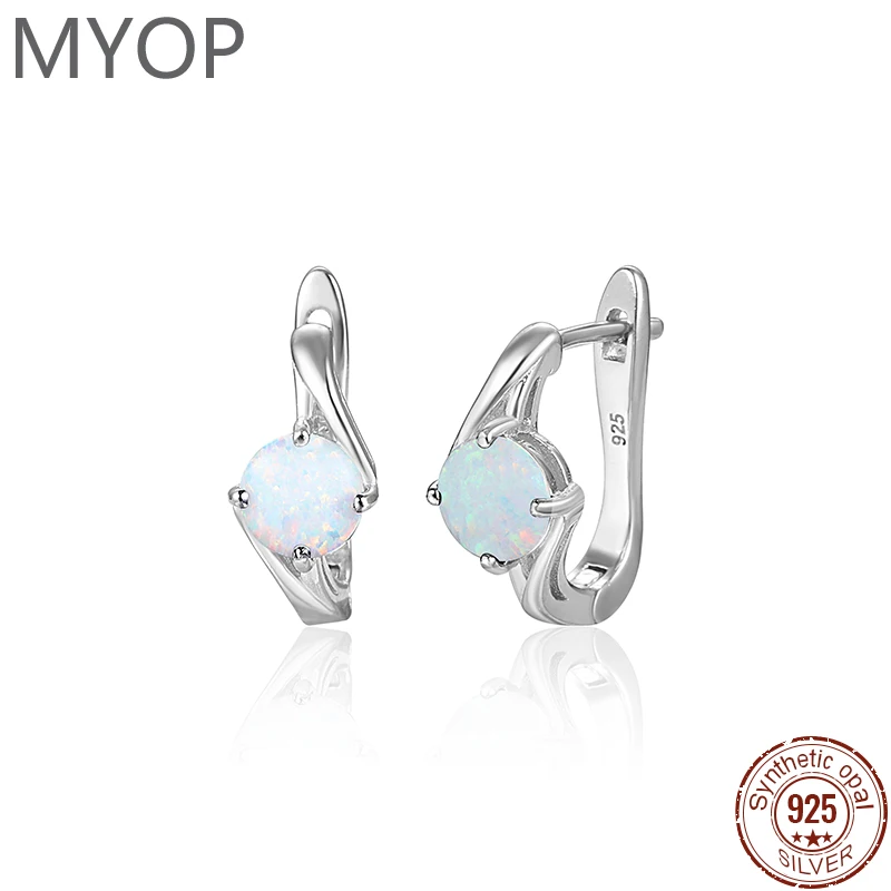 MYOP 2023 Jewelry 925 Silver Opal Earrings With Three-Dimensional Unique Temperament