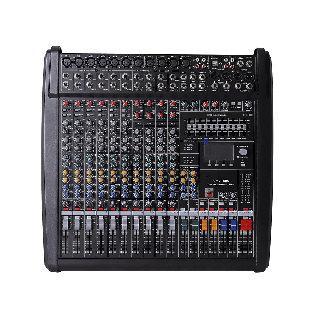 Super CMS1000-3 Studio Mixers Music 10 Channel DJ Sound System Mixer Audio CMS1000-3