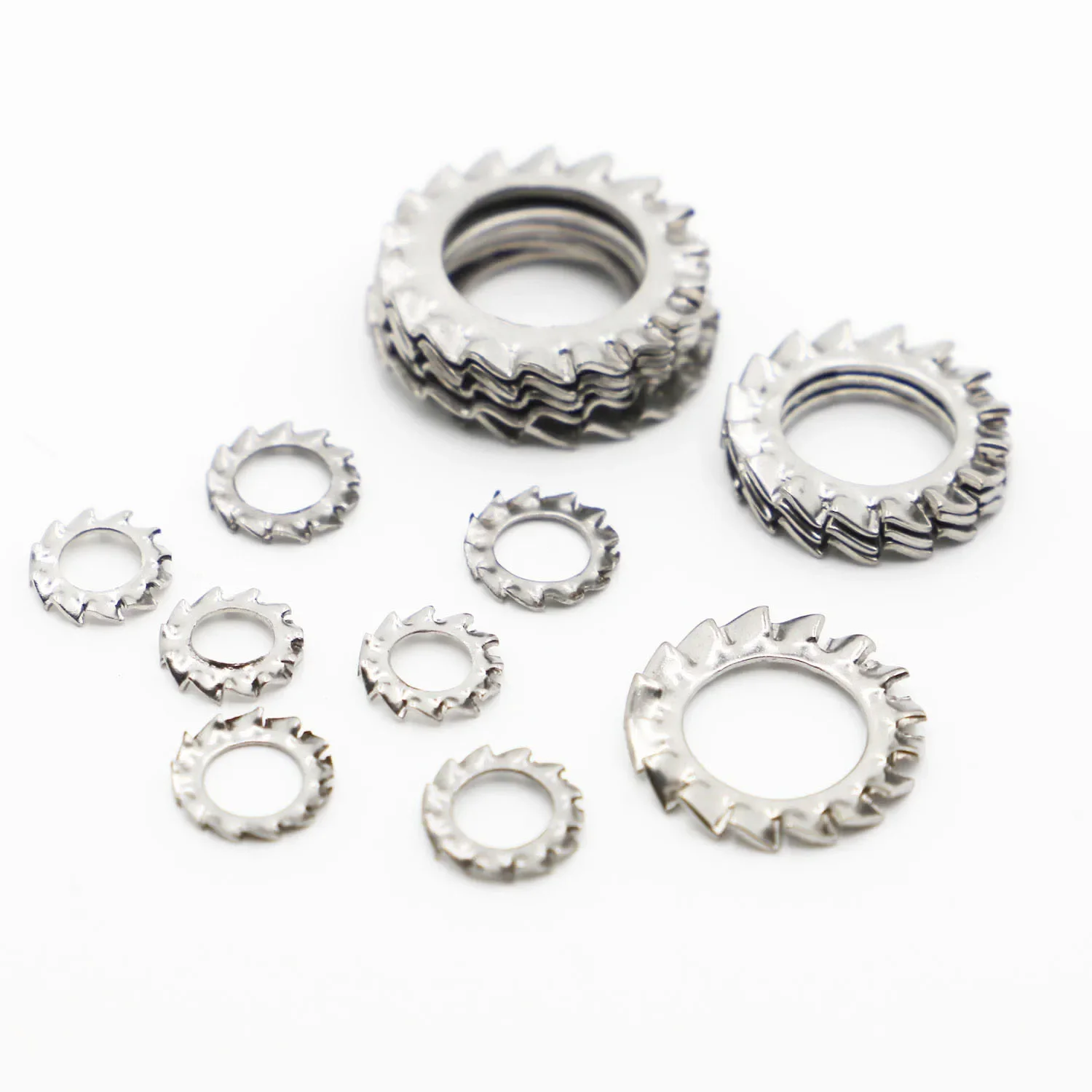 M2.5 M3 M4 M5 M6 M8 M10 M12 M14 M16 M18 M20 304 Stainless Steel Washers External Toothed Gasket Serrated Lock Washer