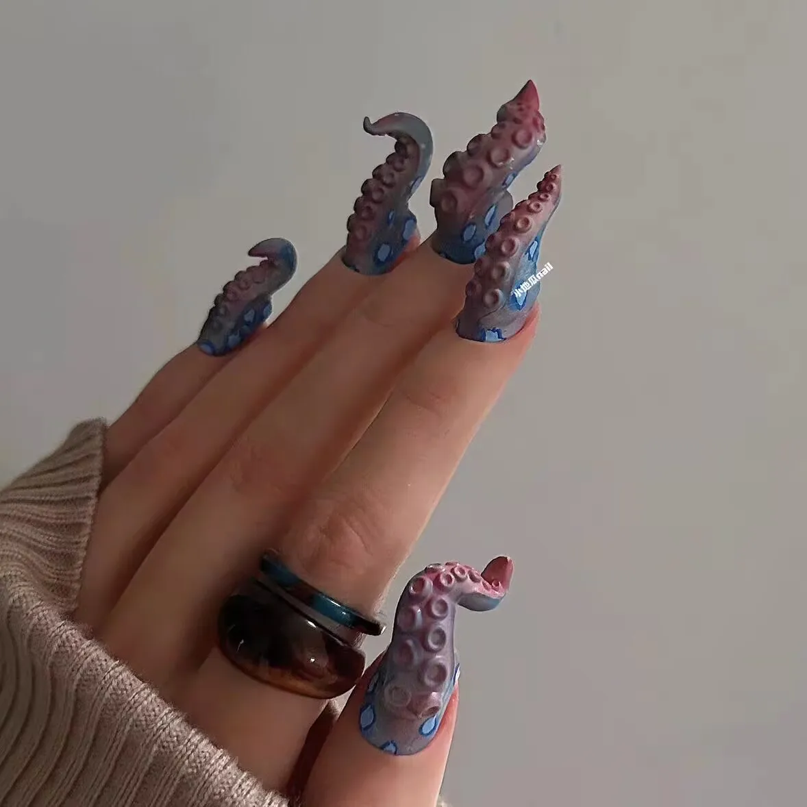 5 قطعة قالب أبيض مجوهرات نهائية من مخالب الأخطبوط لتقوم بها بنفسك ملحقات الأظافر البحرية لتزيين الأظافر