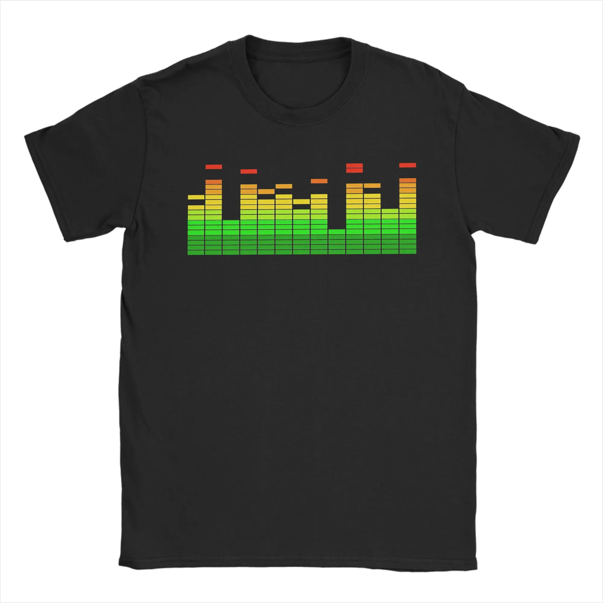 Funny DJ Music Beat Equalizer T-Shirts for Men Crew Neck Cotton T Shirts  Short Sleeve Tee Shirt Graphic Clothes