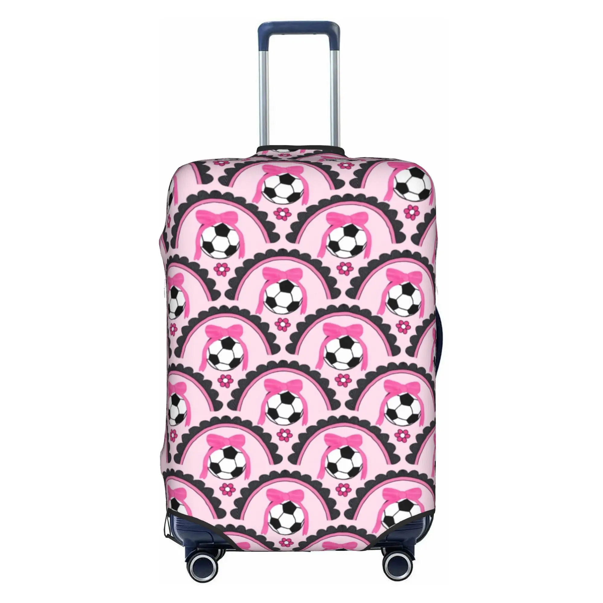 Soccer Bows With Flower Footbally  Luggage Cover Fashion  Suitcase Protector Covers Suit For 18-32 inch