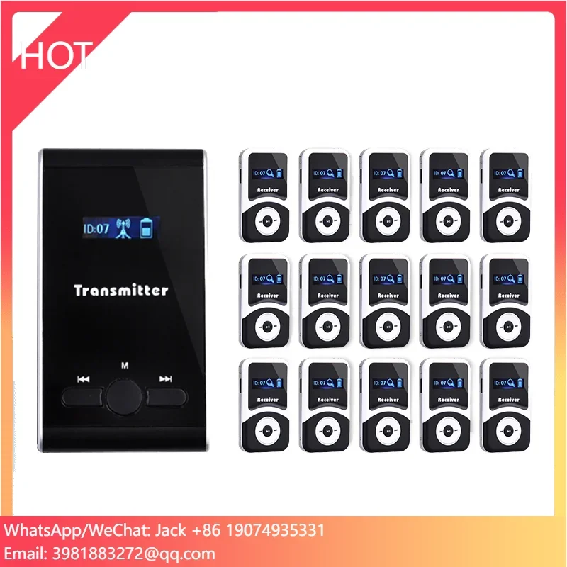 JIANTAOKJ 100T 100R Wireless Audio Speaker Long Range Transmitter Receiver Whisper Headset Machine Tour Calling System Pagers