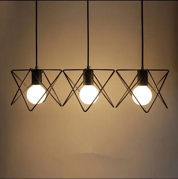 

Vintage retro pendant lamp metal M cage lampshade lighting hanging light fixture