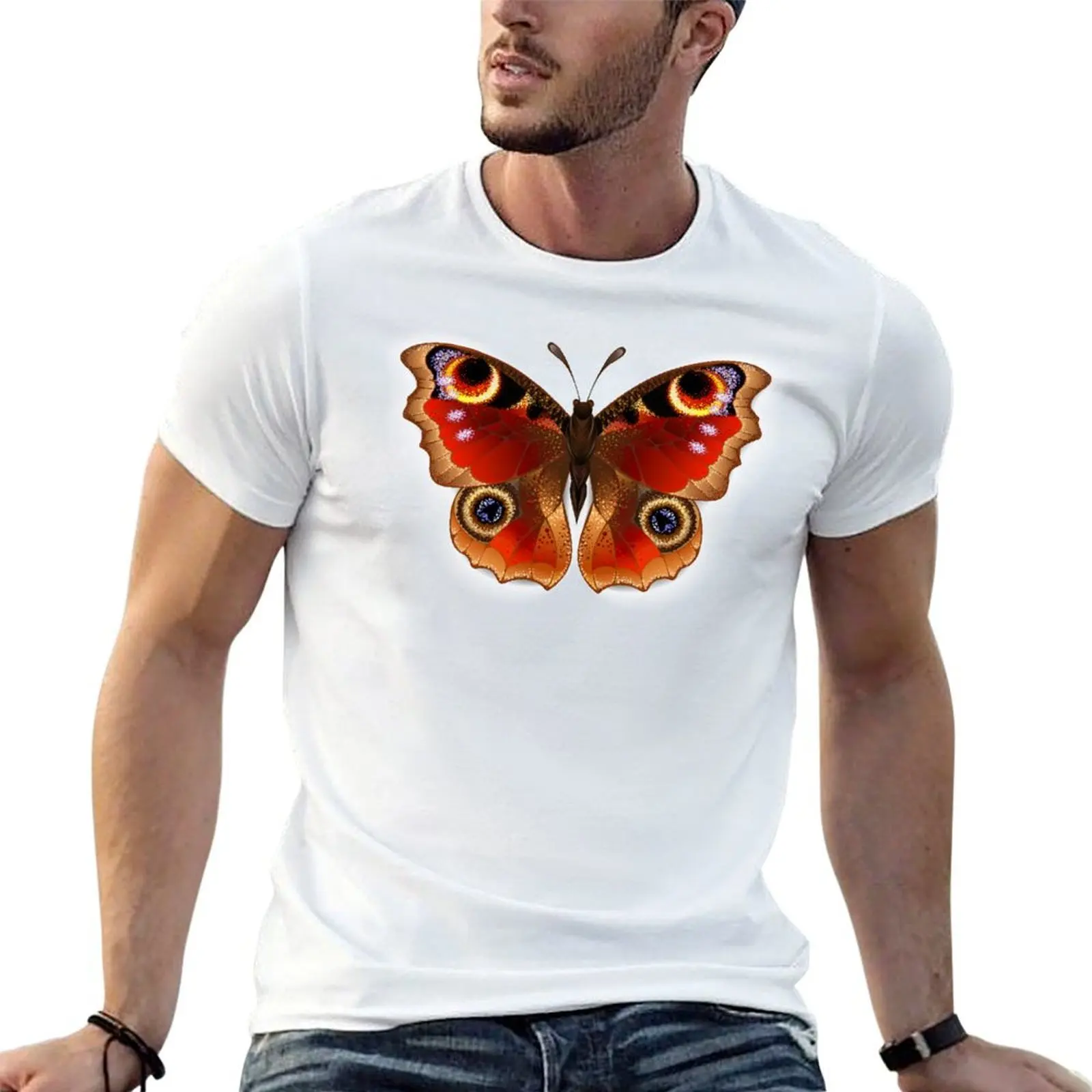 

Butterfly Peacock Eye T-Shirt t shirts for man cotton funny man t shirt luxury T-Shirt