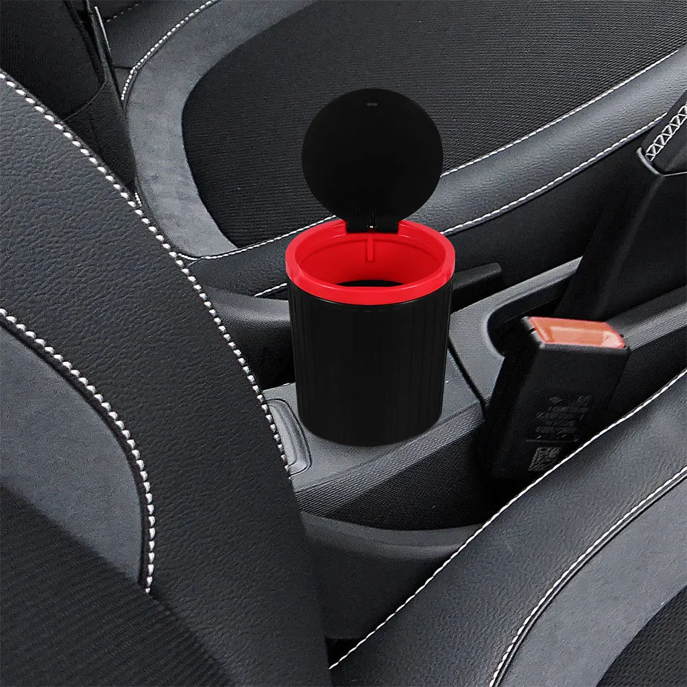 

2Pcs Car Trash Bin Compact Portable Garbage Can with Lid Auto Small Trash Can Vehicle Storage Bin for Car Home Office