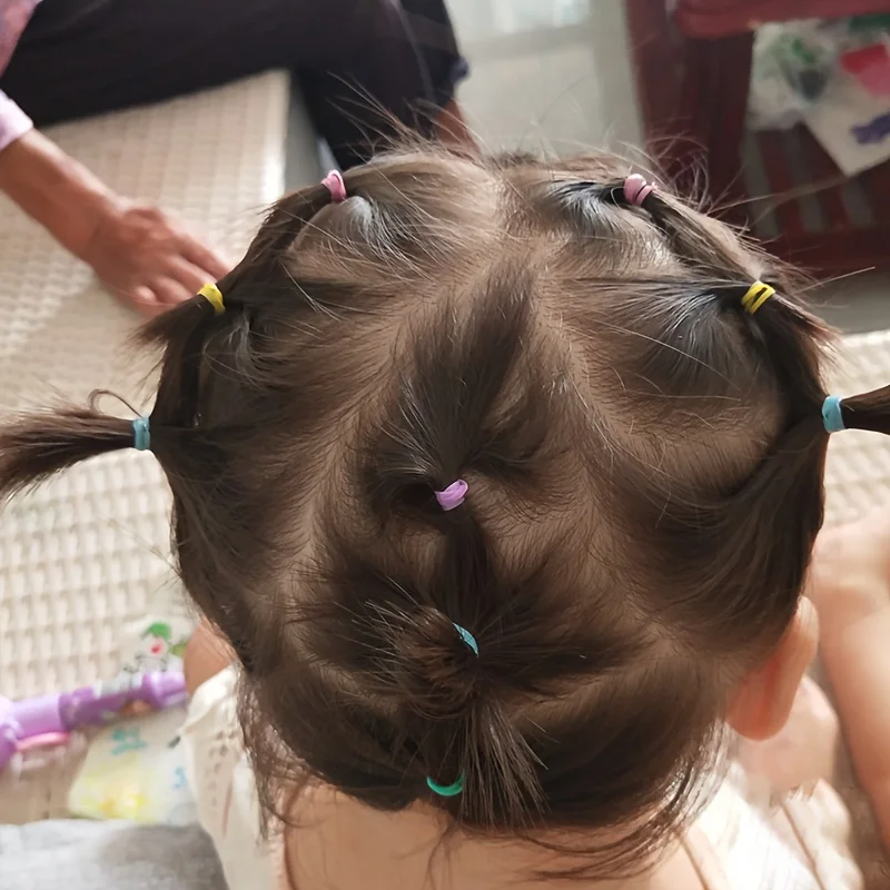 1500 قطعة من أربطة الشعر المرنة الصغيرة - ألوان الباستيل والنابضة بالحياة (وردي، أزرق، أخضر، أصفر، برتقالي، أحمر، أرجواني، أسود، أبيض) #3