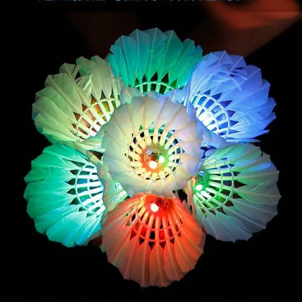 Luminous LED Badminton Foam Head Lighting Balls Lighting Badminton Durable Colorful Luminous Shuttlecock Outdoor Game