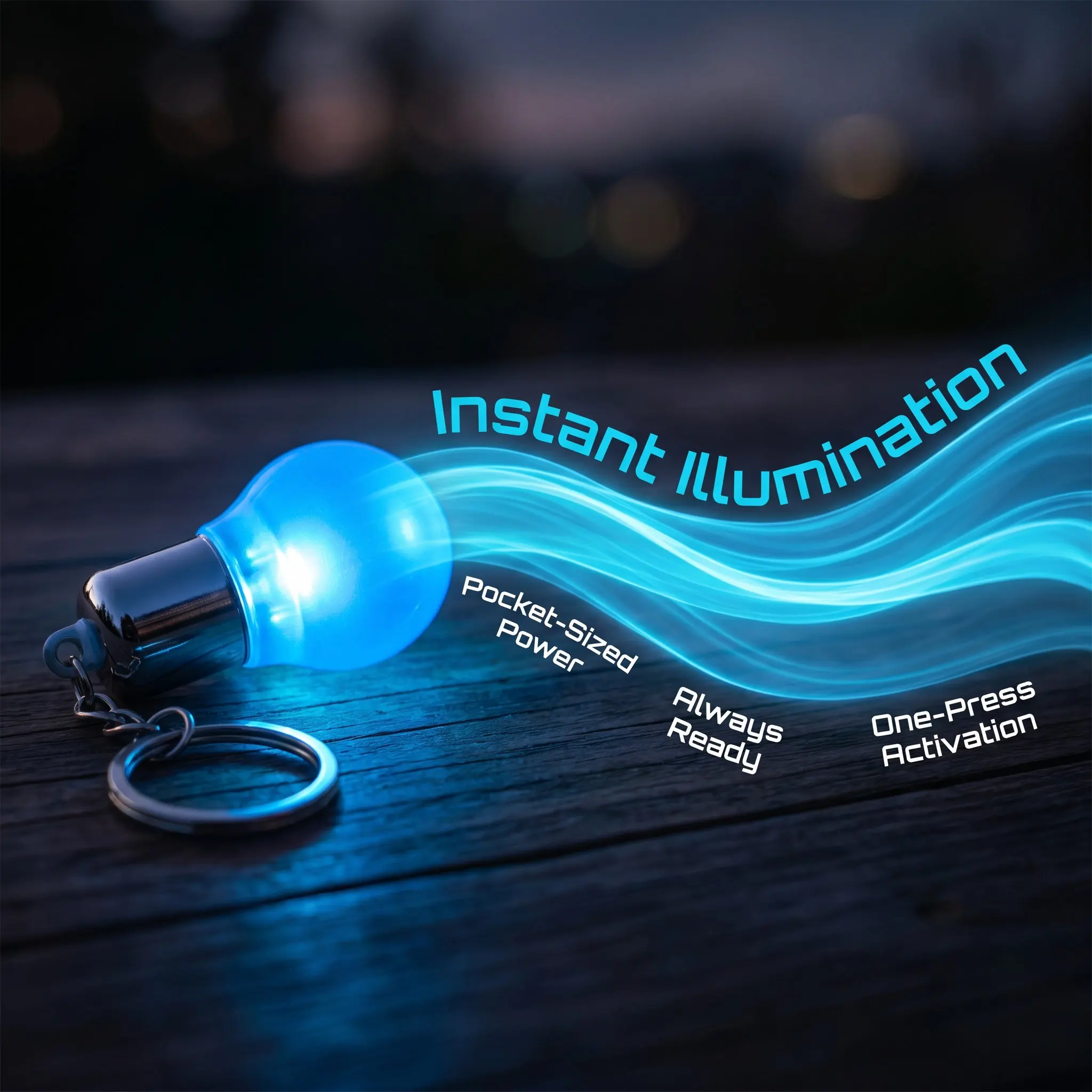 10Pcs LED Bulb Keyring Acrylic Dome Light Stainless Steel Key Chain Bright Flashlight Torch Lamp Fashion Ornament Color Shift