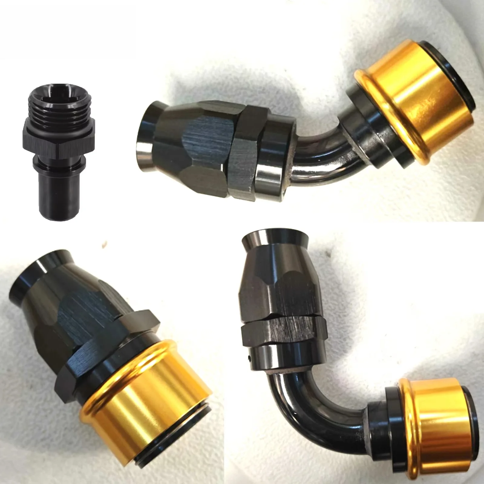Straight/45/90Degree PTFE Quick Release AN Fittings -AN6-AN8-AN10-AN12-AN16 Swivel Fuel Hose End ORB Adapter For PTFE Hose Fit