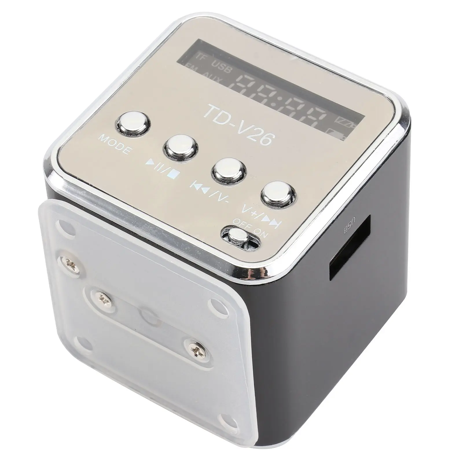 

Portable Mini Speaker Music Player LED Display Portable Mini Disk Support Black Color Audio Device