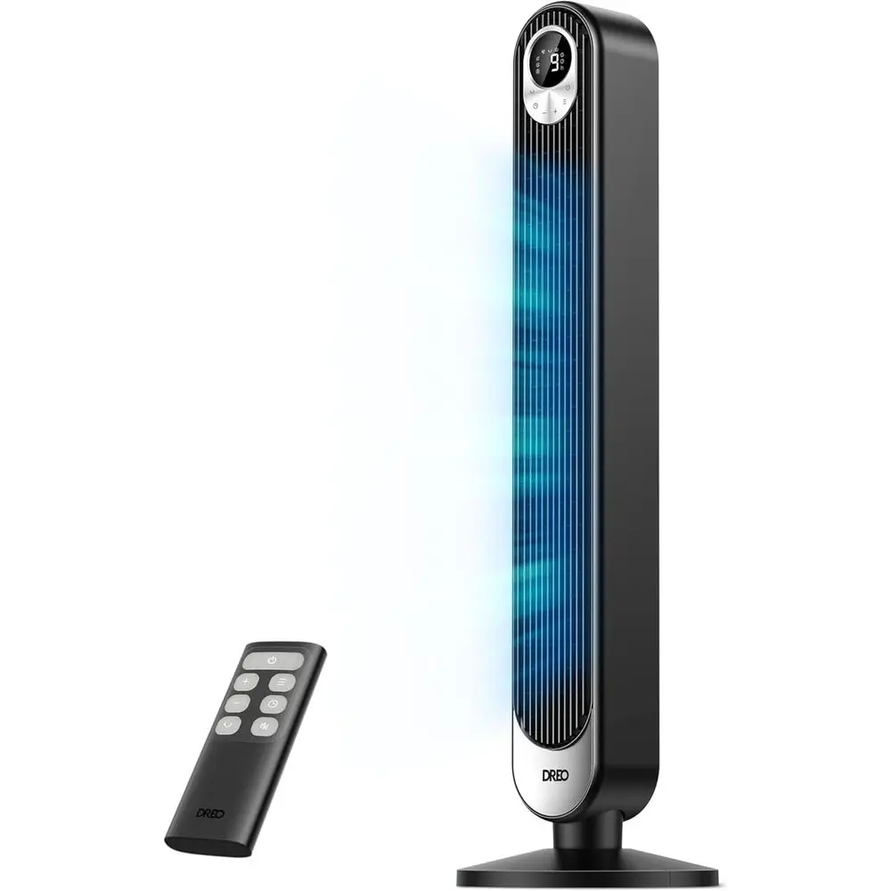 

Tower an or Bedroom, 28 t/s, 20dB Quiet Oscillating Bladelan with Remote, 9 Speeds, 4 es, 12H Timer, LED Display, Standing loor