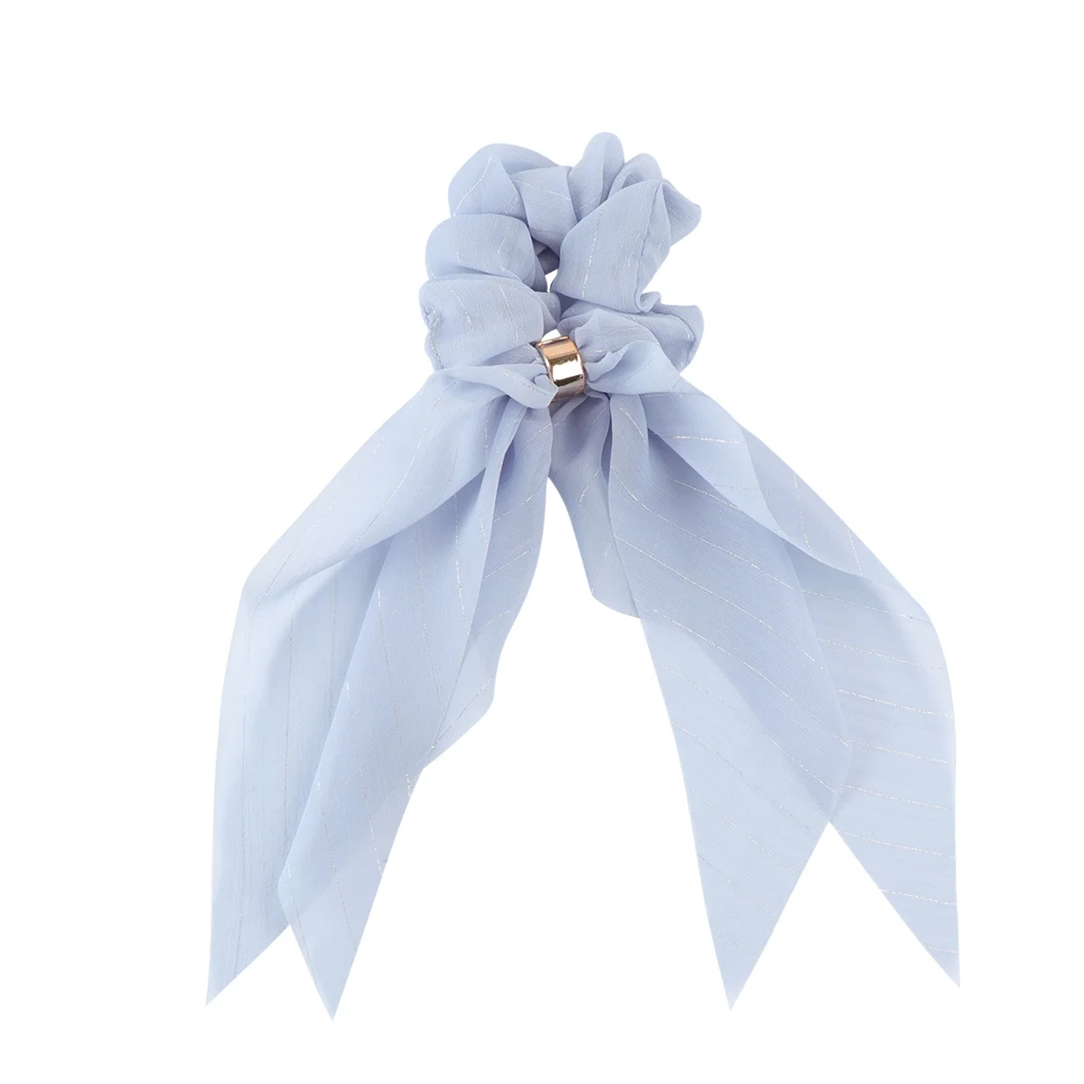 

Double Layer Bow Knot Hair Tie Long Cloth Ponytail Holder with Buckle for Women Girls Sky Blue Hair Rope Daily Wear Accessory