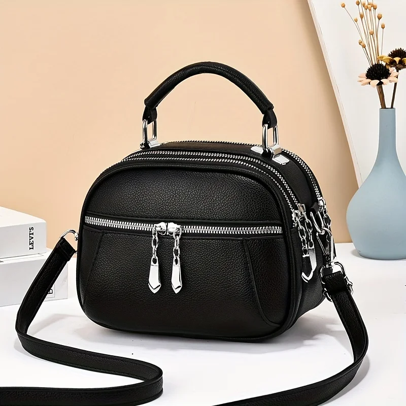 

New Fashion Women's Crossbody Bag Multiple Pockets Small Round Buns Storage Wallet Shoulder Bag Daily Commuting