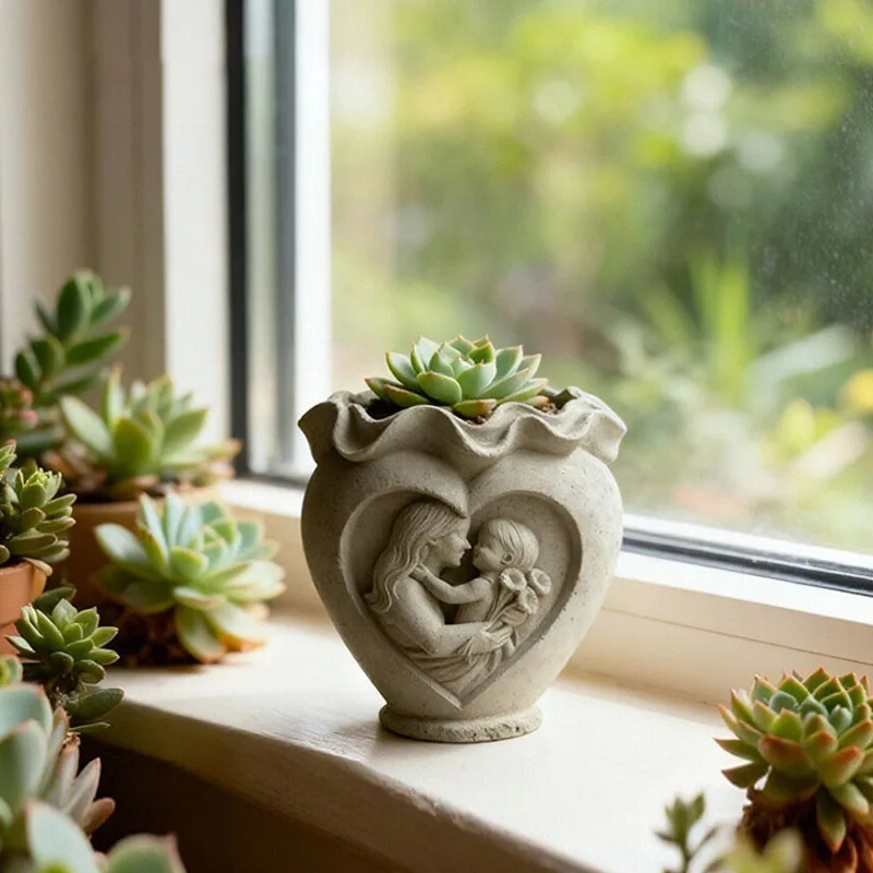 

Succulent Plant Flowerpot Resin Silicone Mold DIY Relief Flower Pot Molds for Concrete Gypsum Concrete Vase Candle Cup Mould