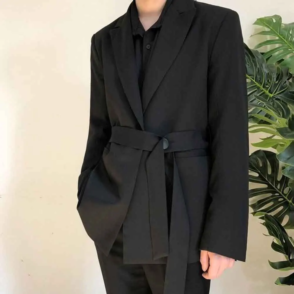 

Мужская осенняя куртка для бальных танцев, повседневный костюм с застежкой на талии, уличная одежда, модный топ для ночного клуба, сценического выступления, мужская одежда