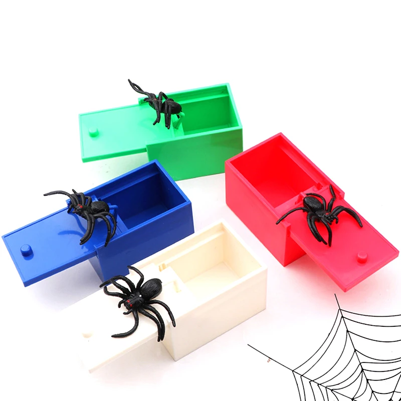 1PC Trick Spider Funny Scare Box Wooden Hidden Box Quality Prank Wooden Scare Box Fun Game Prank Trick Friend Office Toys