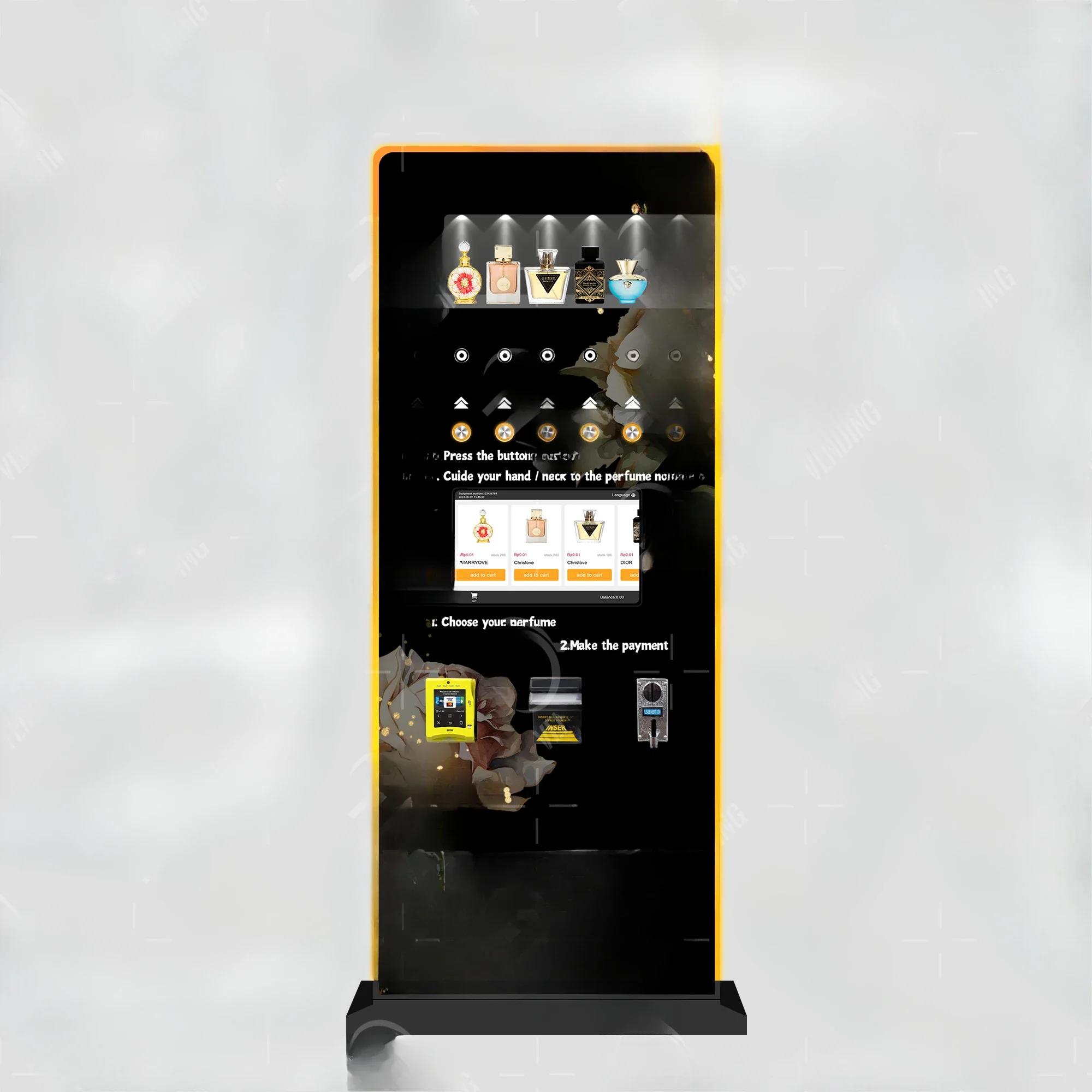 Small cologne vending machine sprayer wall mounted perfume spray cologne vending machine