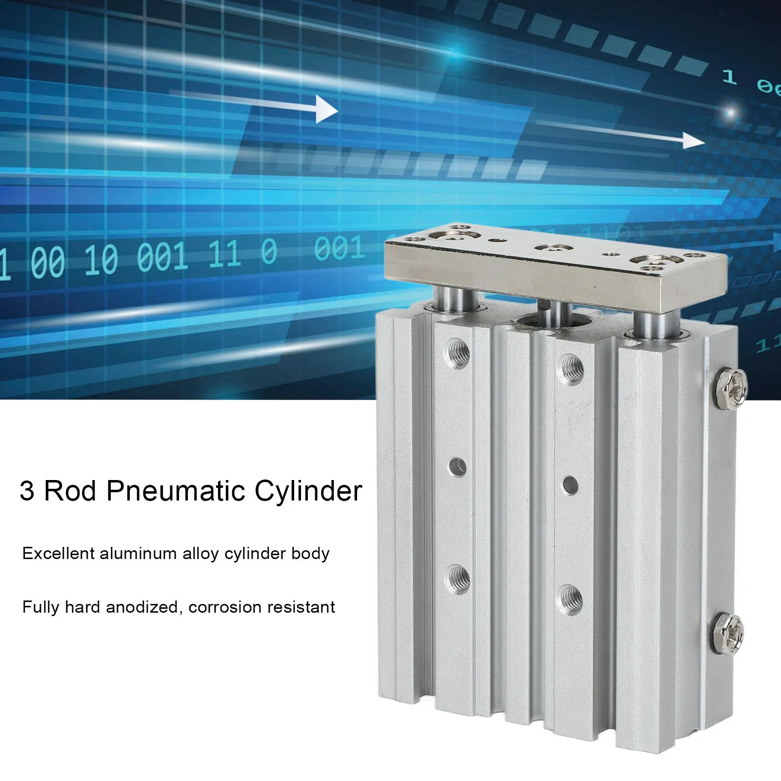 

MGPM12-40Z 3 Rod Pneumatic Cylinder SMC Type Double Action 12mm Bore 40mm Stroke with Guide Aluminum Alloy Pneumatic Cylinder