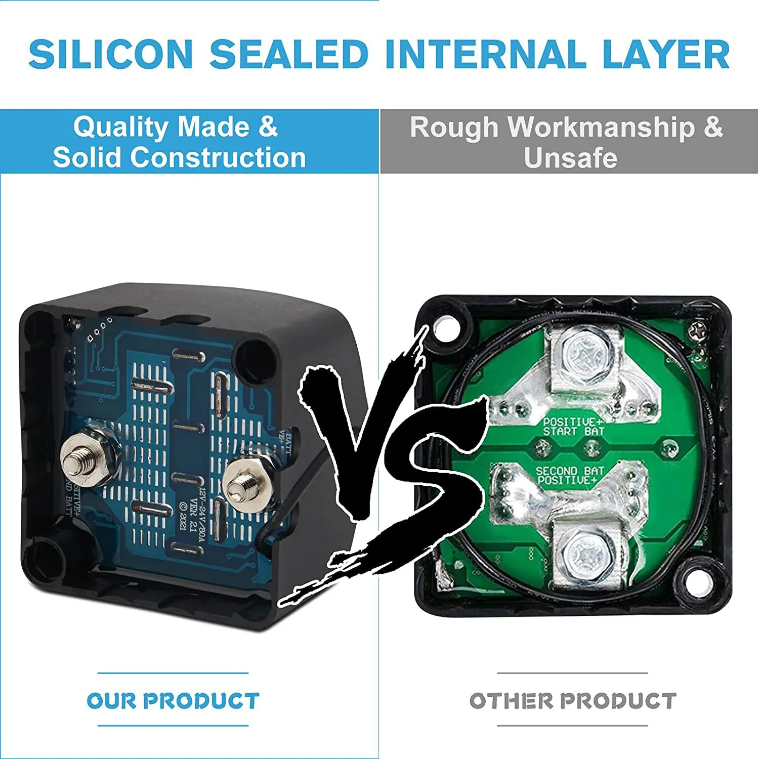 Digital Display 12V 140A Dual Battery Smart Isolator Voltage Sensitive Relay Battery Isolator for ATV, UTV, Boats, RV's