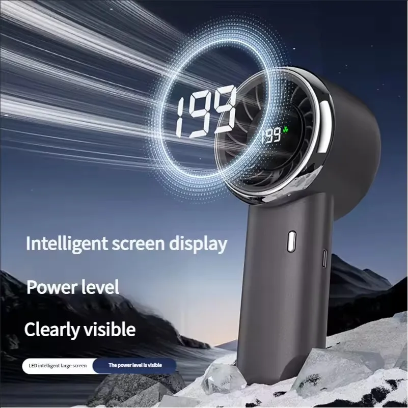 2025 NEW MEET SUN 199 Speed Portable Handheld Fan Battery Operated Cooling Fan Adjustable Small Desktop Fan With Digital Display