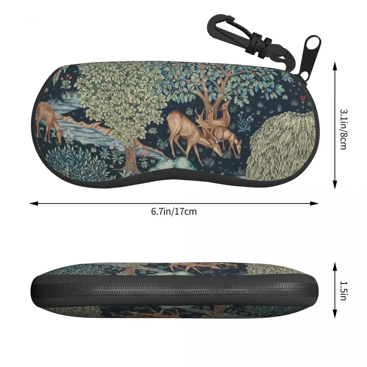 William Morris Deer Eyeglass Glasses Case Men Women Soft Textile Pattern Sunglasses Protective Bag