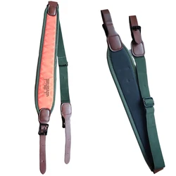 Tactical Adjustable Webbing Leather Gun Carry Shoulder Straps Belt with Metal Buckle 102-123cm for Hunting Shooting Rifle Accy