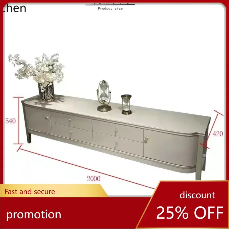 

HXLSolid Wood TV Cabinet Modern & Minimalism Suite Superior Gray Living Room Side Cabinet