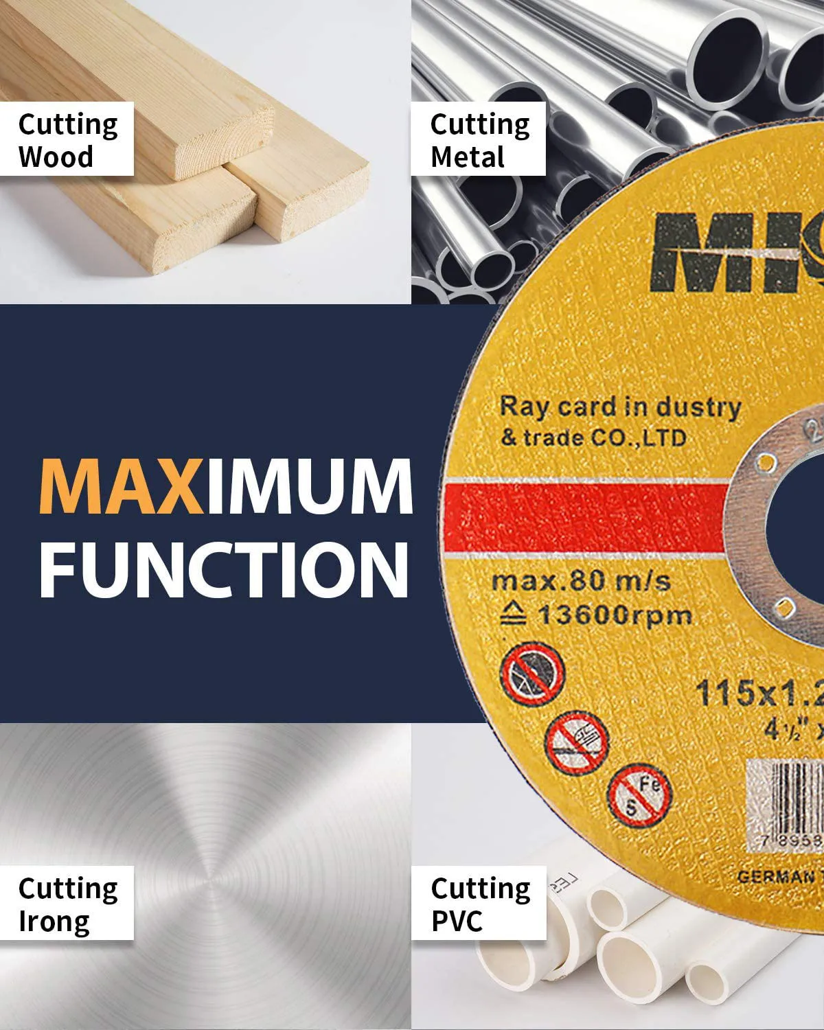 4.5 Inch 115mm Circular Saw Blade Metal Cutting Disc for Electric Angle Grinder Accessories Wood Cutting Carbide Cutting Disc