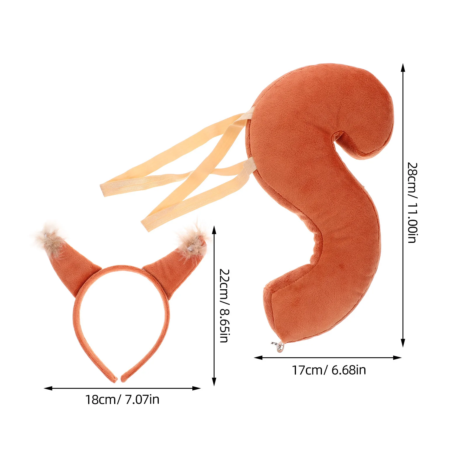 ชุดคอสเพลย์หูกระรอกพร้อมหาง 1 ชุด อุปกรณ์เสริมคอสเพลย์สัตว์ นุ่ม สบาย เหมาะสำหรับงานปาร์ตี้ การแสดง และถ่ายภาพ