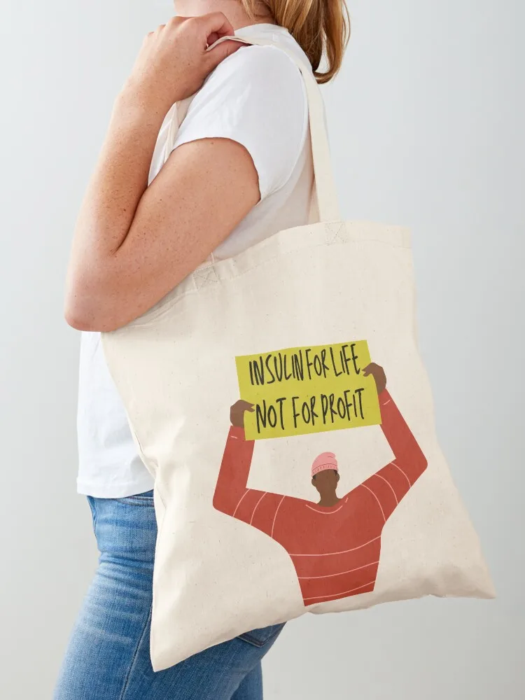 

Insulin For Life Not For Profit Diabetes Red Yellow Tote Bag reusable shopping bags shopping trolley bag Reusable bags women bag