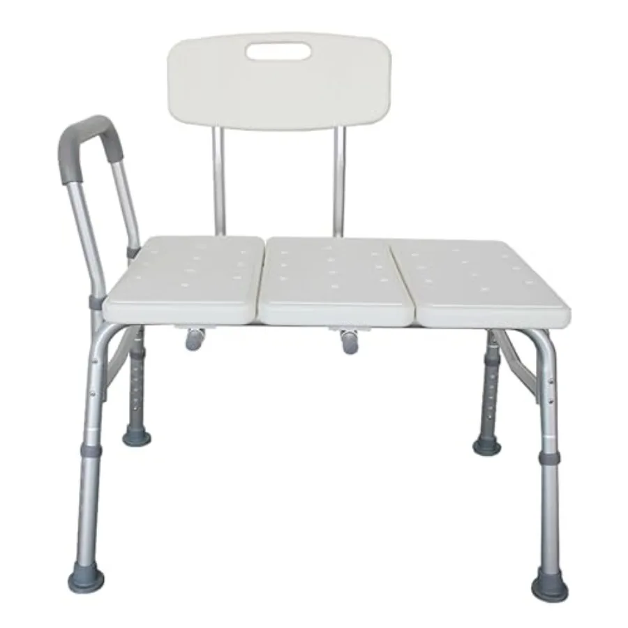 

Tub Transfer Bench for Bathtub Shower Chair with Arms and Back Aluminium Alloy Bath Stool Adjustable Heights Bathroom Shower Se