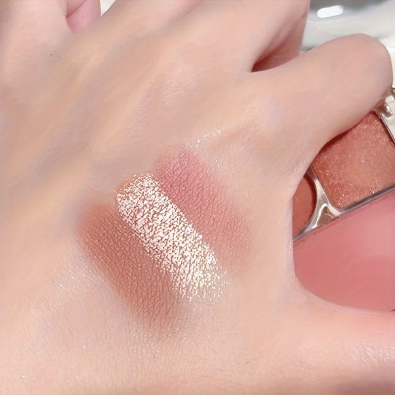 Palette di fard e ombretti a 3 colori, compatta e pigmentata, a lunga durata, senza sbavature, non sbiadisce, contorno e evidenziazione, kit per il trucco adatto ai viaggi