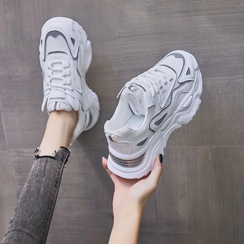 

Women's Thick Sole Height Increase Clunky Sneakers 2025 Spring Autumn New Style Versatile Sports Casual Shoes for Women