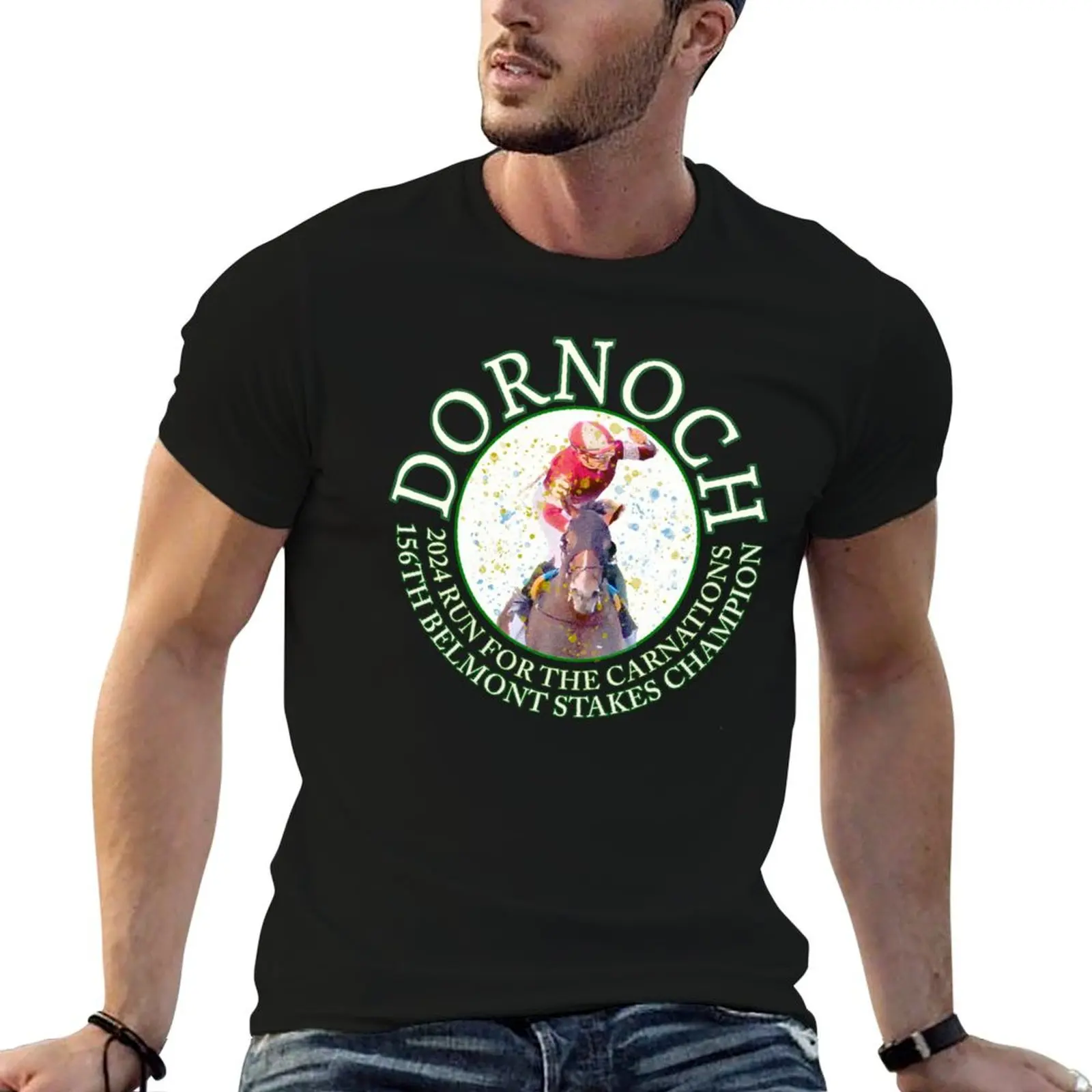 Belmont Stakes 156 Champion - Dornoch - horse racing design T-Shirt plain plus size clothes t shirts for men