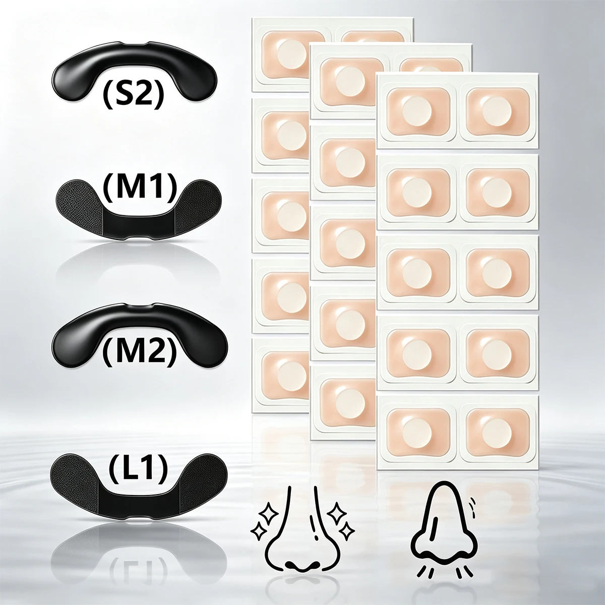 Nasendilatator Schlaf-Nasenatmungs-Dilatator Starter-Kit Nasenatmungsstreifen Nasenstreifen zur Luftdurchflussverstärkung – Detail 9