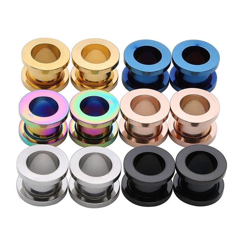 

19PCS 316L Stainless Steel Pulley Ear Gauges Body Piercing Jewelry Trendy Fashion Human Ear Expansion Accessories 1.6mm-30mm