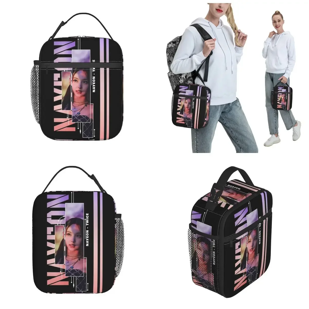 Kpop Nayeon Idol Twice Insulated Lunch Bags for Men Women Food Bag Portable Thermal Cooler Lunch Boxes For School Office