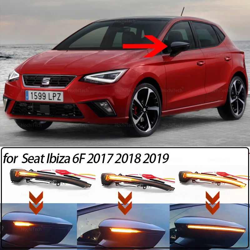 

Для seat Ibiza 6F 2017 2018 2019, динамический светодиодный поворотник, боковое зеркало, габаритный указатель поворота, лампа, автомобильные аксессуары